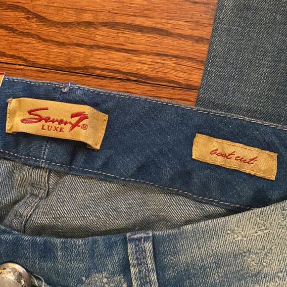 NWT Seven Luxe Premium Denim Light Wash Blue Jeans, Boot Cut, Sz 14 - Picture 6 of 15